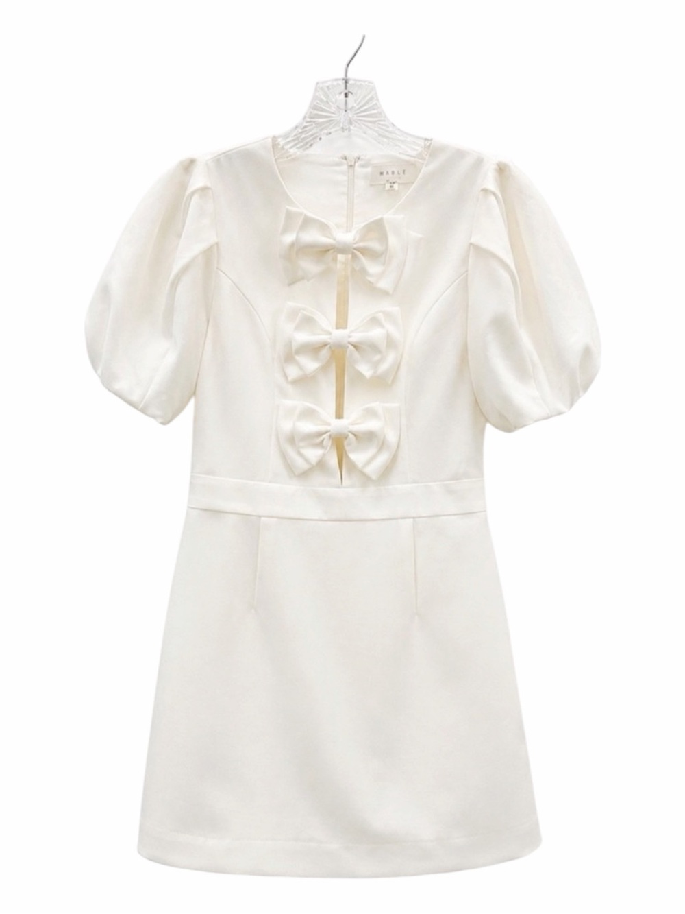 Anthropologie Mable Bow Front Mini‎ Dress Ivory Coquette Bridal Shower M